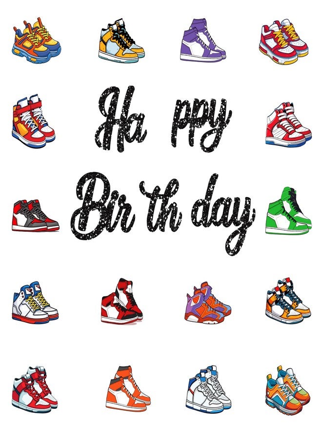 Veagins 3PCS Sneaker Ball Decorations, Sneaker Party Decorations, Sneaker Ball Backdrop, It is Your Birthday Banner for Basketball Themed Party, Birthday Supplies - Image 2